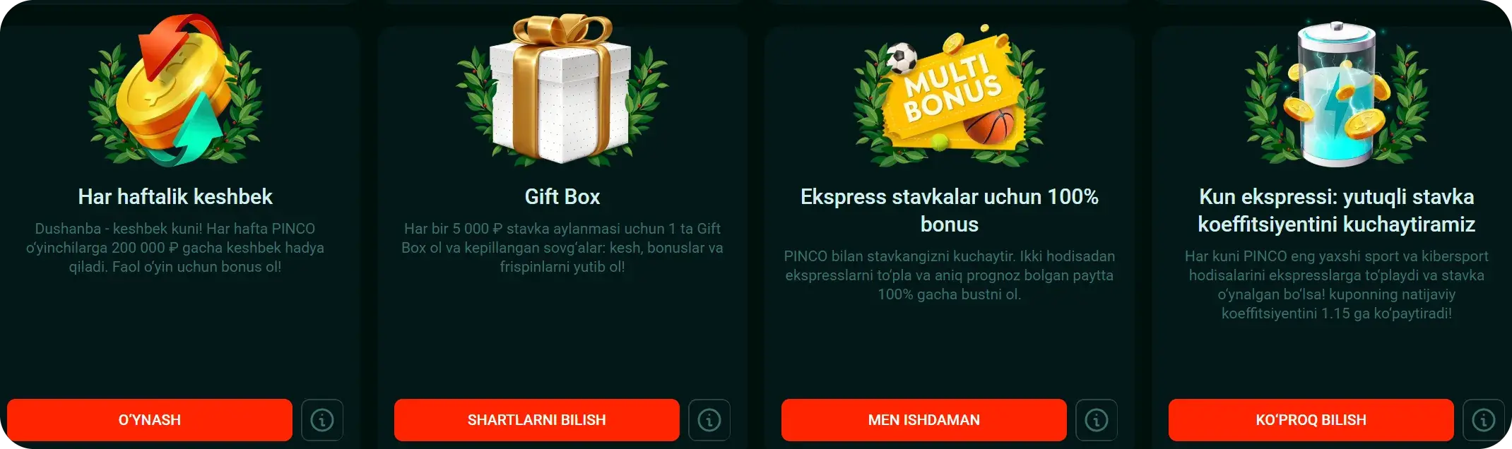 Pin-Up Oʻzbekiston - Bonuslar va aksiyalar: real foydalanish